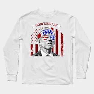 Confused AF, Confused Joe Biden, Joe Biden Meme Long Sleeve T-Shirt